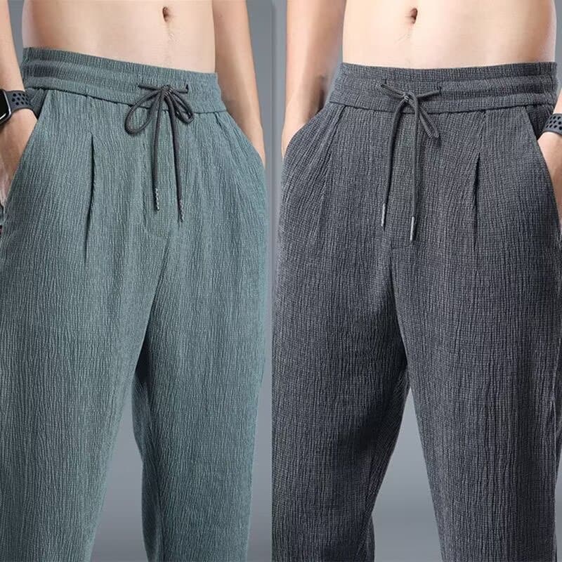 Summer silk thin trousers, 2024 years, loose straight fit 1