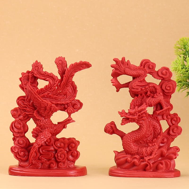 Phoenix, decorations for home use, cinnabar, dragon and phoenix, wedding gift, Birthday gift 2
