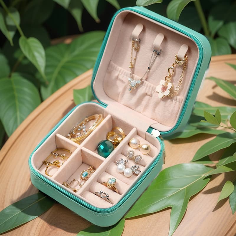 Accessory, storage box, ring, necklace and bracelet, chain, earrings, jewelry, storage system for traveling, treasure chest, gift box 4
