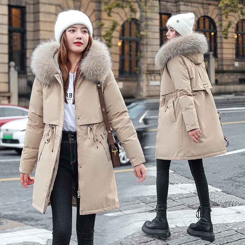 Winter Women's jacket parkas cotton coat women's mid-length thickened winter parkas jacket 4