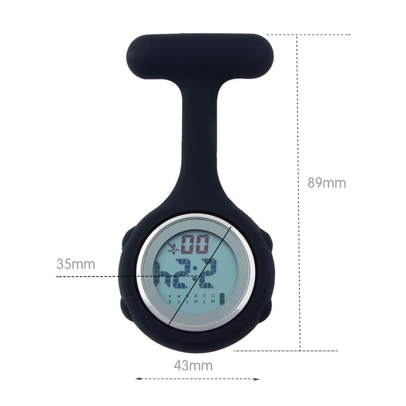 Silicone Digital Nurse Watch+Pen Holder Black Fob Pocket Doc 5
