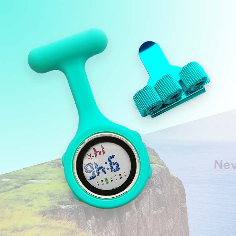 Silicone Digital Nurse Watch+Pen Holder Black Fob Pocket Doc 1