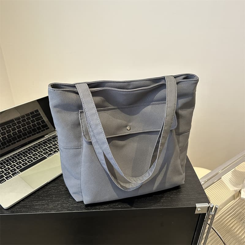 Elegant solid color demi-season shopping bag, Korean style 2