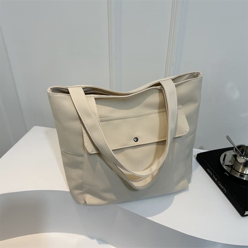 Elegant solid color demi-season shopping bag, Korean style 3