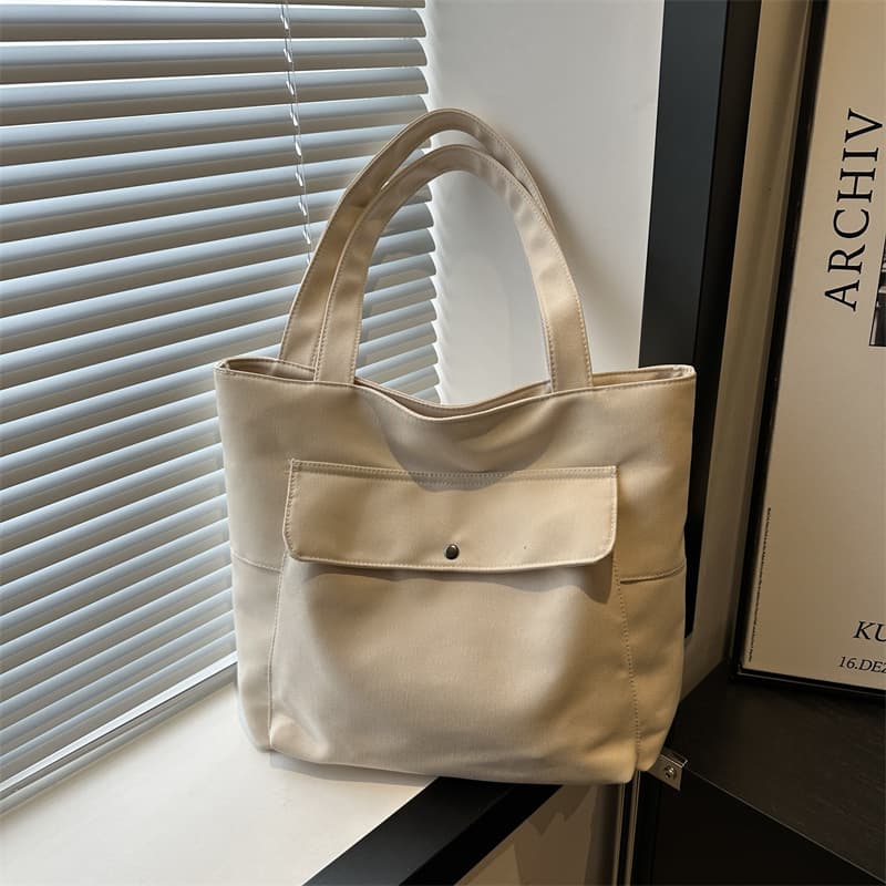Elegant solid color demi-season shopping bag, Korean style 1