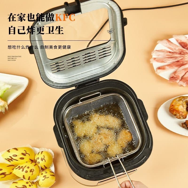 Electric fryer household multi-function electric fryer large capacity dormitory air fryer cross-border stainless steel electric fryer 3