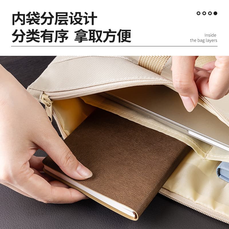 Purse, handheld linen bag with zipper, storage bag for documents 4