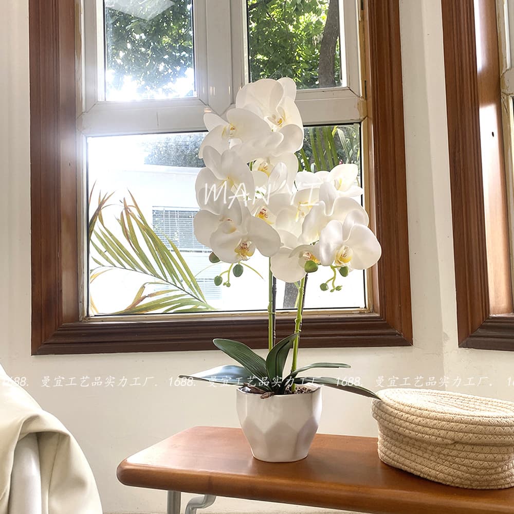 Fake flower 3D printing film feel Phalaenopsis bonsai artificial flower artificial plant simulation potted flower bionic 1