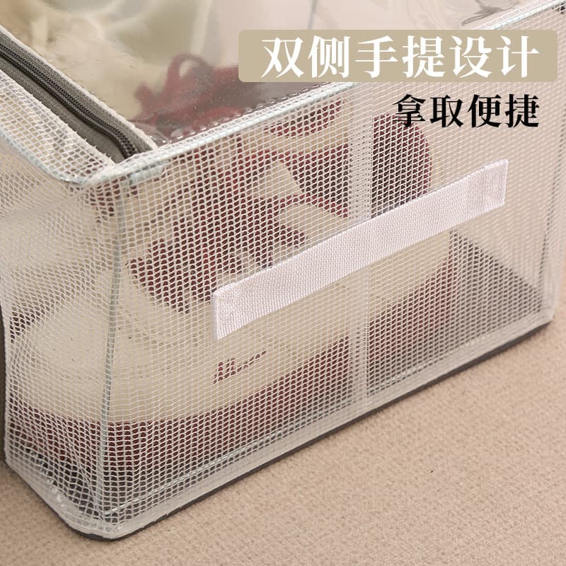Storage box, foldable transparent steel frame, storage system 4
