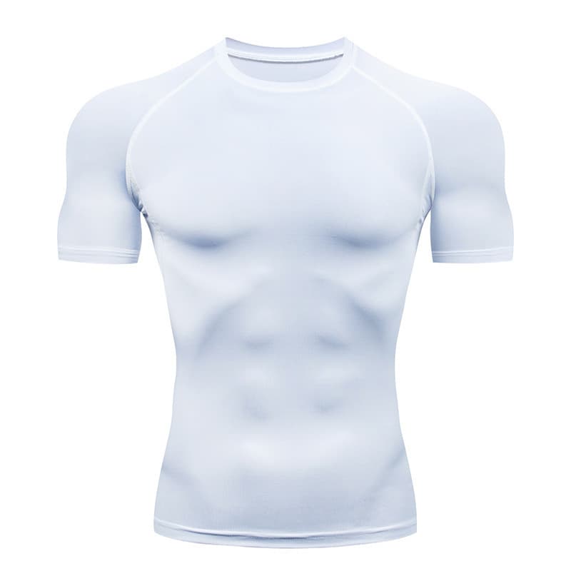 Vest, quick dry basketball base T-shirt for gym for training, tight, with short sleeve, for running 5