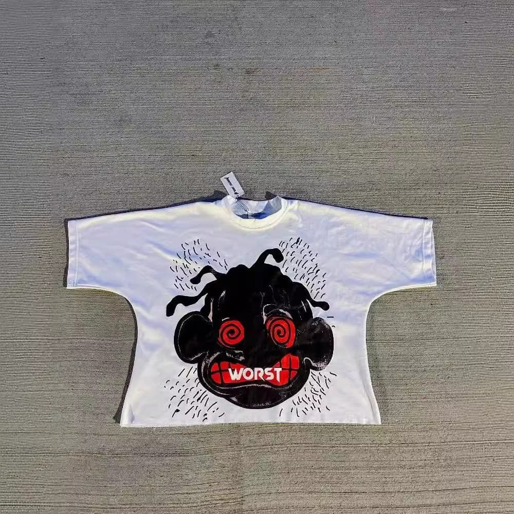 Men's T -shirt Y2K TOP 2024 Gothic punk graphic printing 0Versized shirt men and women 4