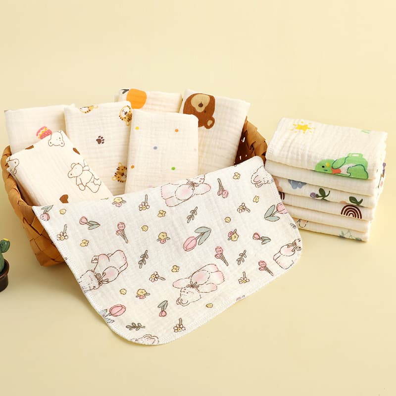 Children's eating bib, gauze soft scarf, towel for kindergarten for face washing, water absorbent 3