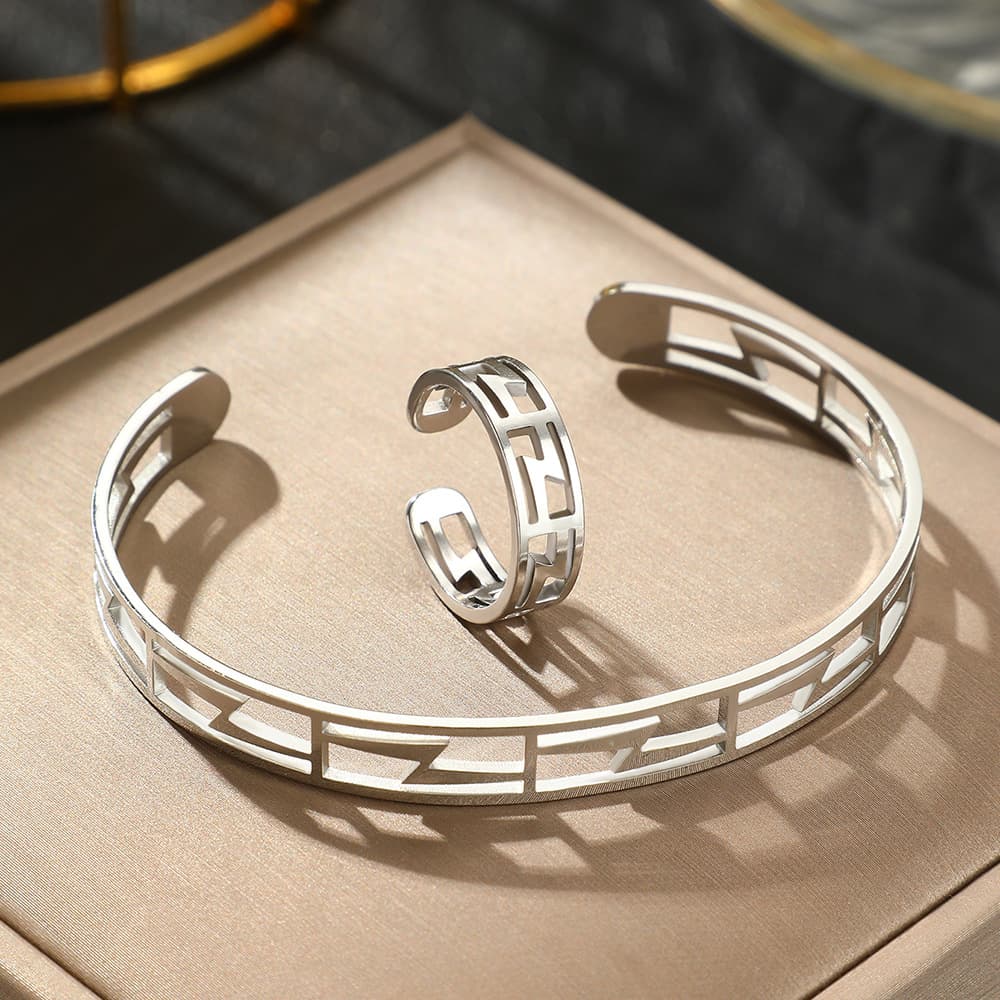 Fashionable bracelet, ring, elegant set, jewelry, simple and elegant design 4
