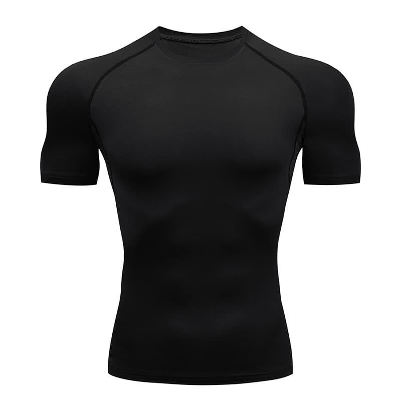 Quick dry T-shirt for gym, body-friendly sports elastic breathable uniform for training, with short sleeve, tight, for running 2