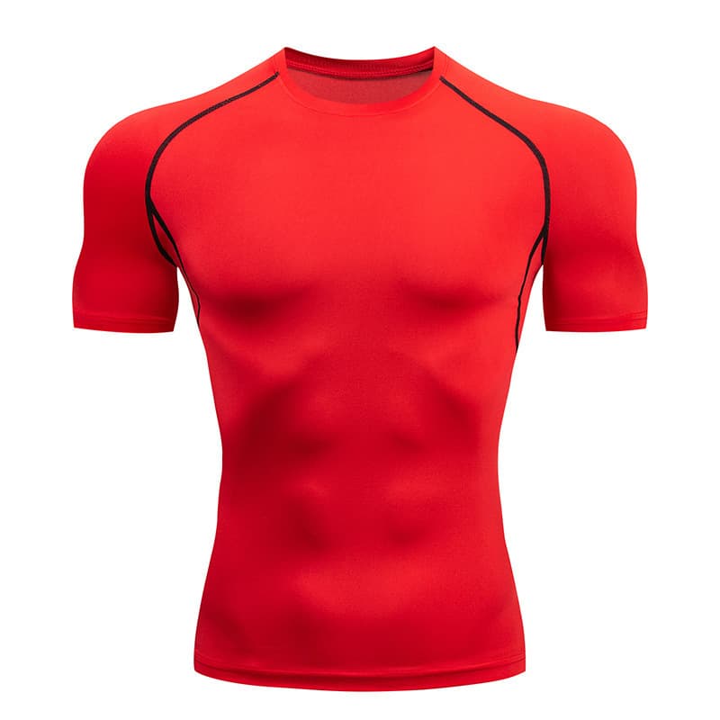 Quick dry T-shirt for gym, body-friendly sports elastic breathable uniform for training, with short sleeve, tight, for running 3