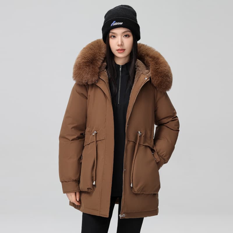 Women’s Down Jacket Women’s Mid-Length Loose Winter Parka Padded Jacket Thickened Jacket 4