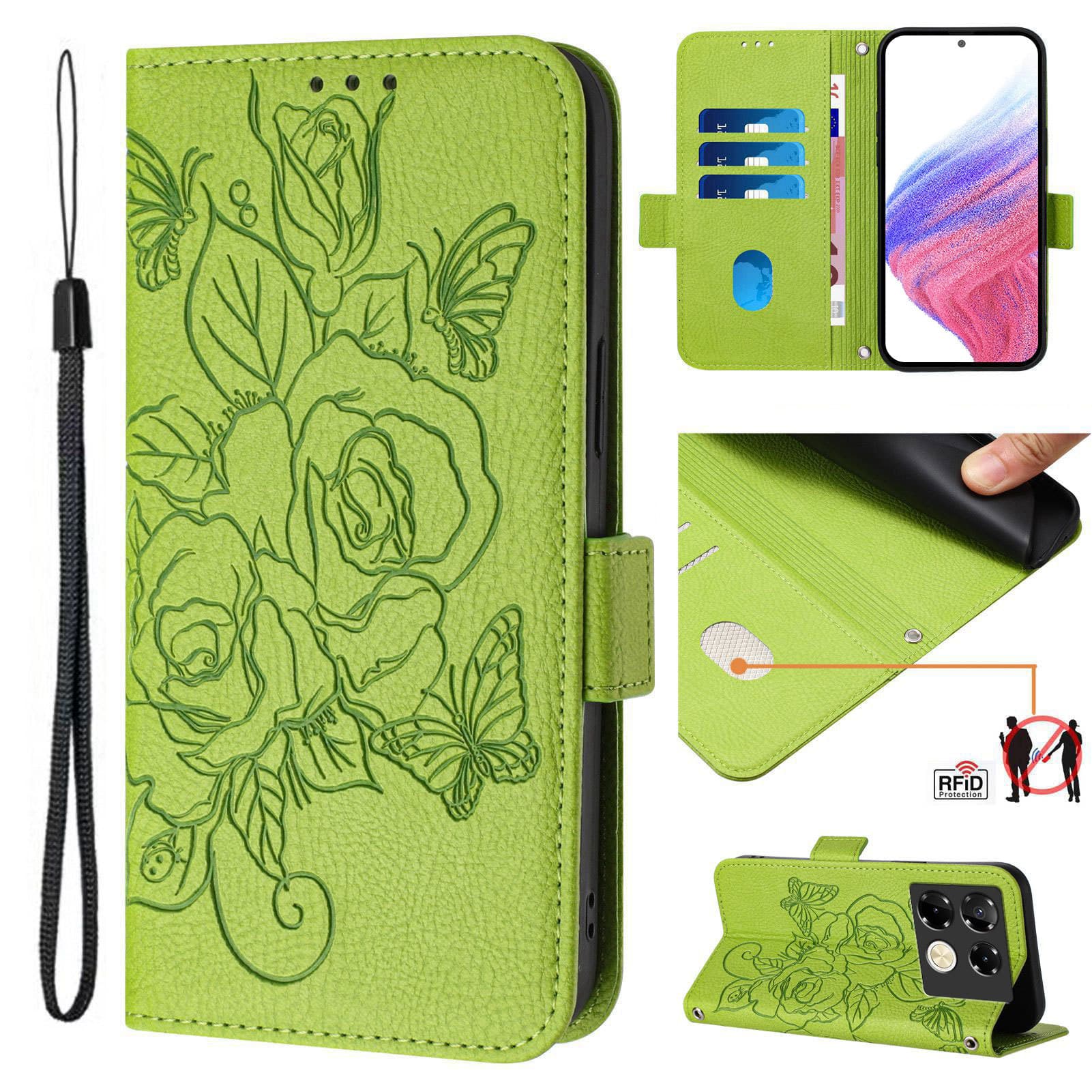 Applicable to TECNO Spark 20 Pro Plus Rose Case Case Pass Passing the Card Piection Card Side Sleeping Set 4
