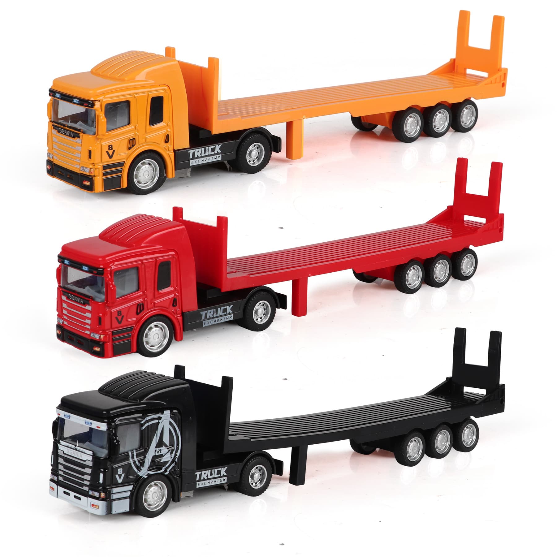 Warrior, metal trailer, inertia flatbed truck for car, realistic alloy car, car model, travel card case 3
