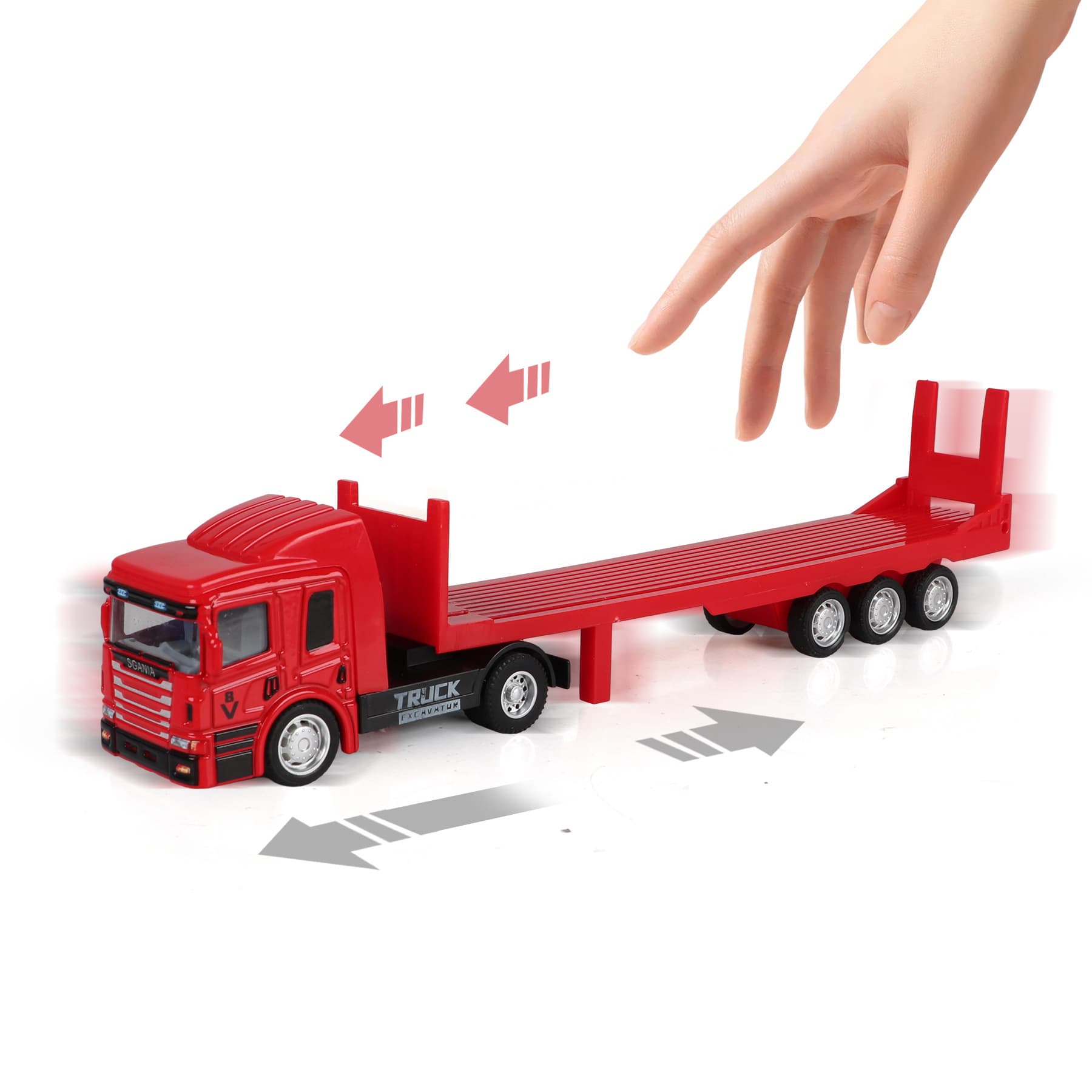 Warrior, metal trailer, inertia flatbed truck for car, realistic alloy car, car model, travel card case 5