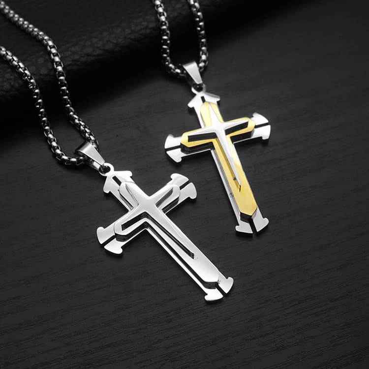 (Cross-border trading), Tide, pendant hip-hop style, necklace stainless steel, European style, for beloved, punk style 2