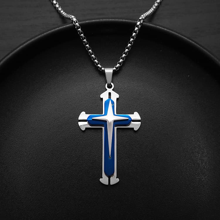 (Cross-border trading), Tide, pendant hip-hop style, necklace stainless steel, European style, for beloved, punk style 3