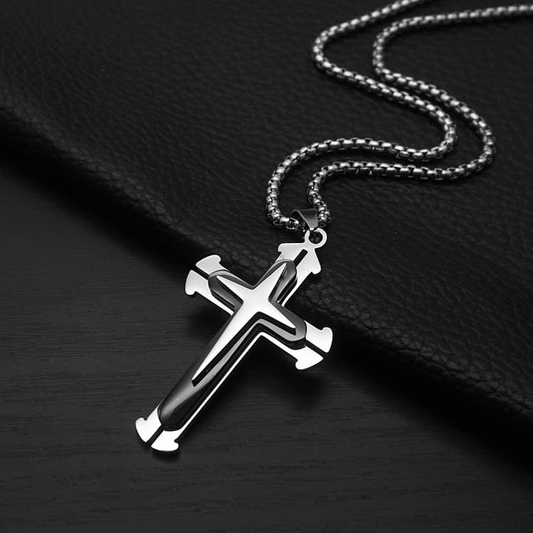 (Cross-border trading), Tide, pendant hip-hop style, necklace stainless steel, European style, for beloved, punk style 4