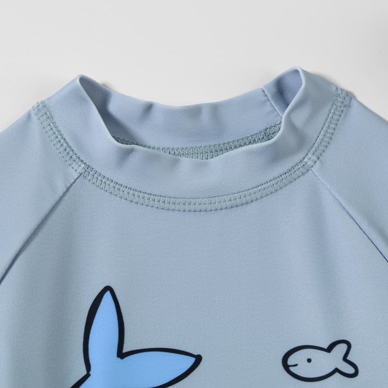 (Cross-border trading), children's swimwear for boys, long-sleeve with a round collar, quick dry cute shorts 2