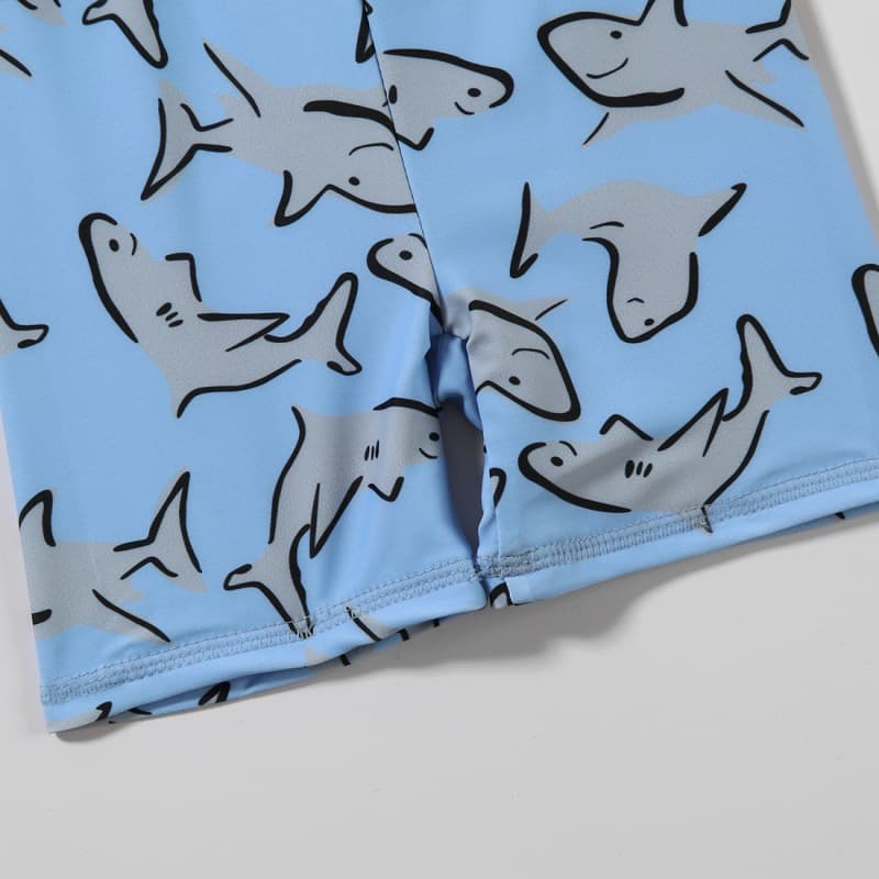 (Cross-border trading), children's swimwear for boys, long-sleeve with a round collar, quick dry cute shorts 3