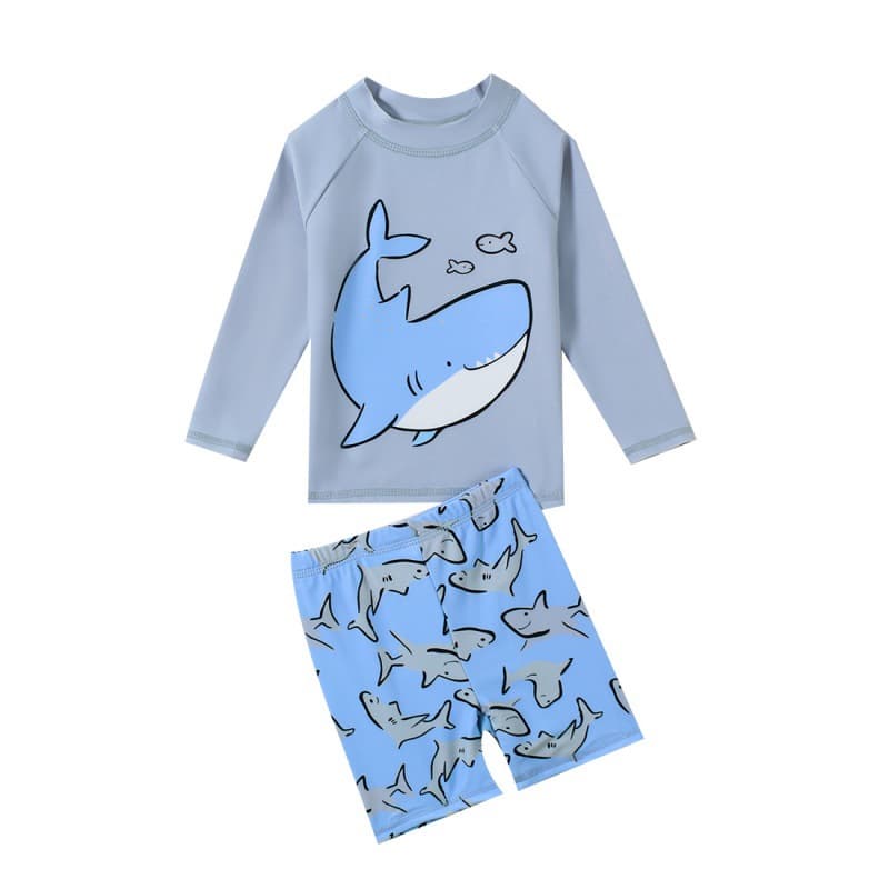 (Cross-border trading), children's swimwear for boys, long-sleeve with a round collar, quick dry cute shorts 5