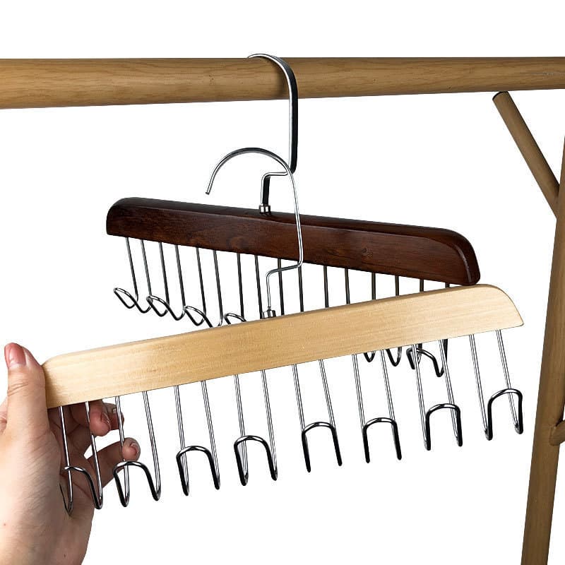 (Wholesale), universal hanger from natural wood, underwear, wooden vest, storage system, tie, drying rack 5