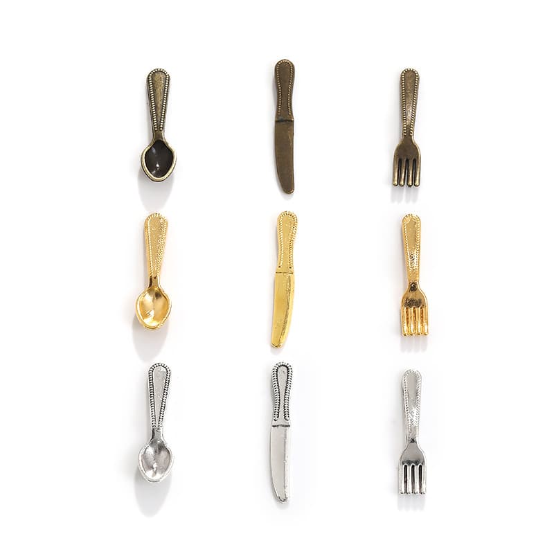 Wholesale retro mini daily necessities knife fork DIY alloy jewelry accessories A800162
