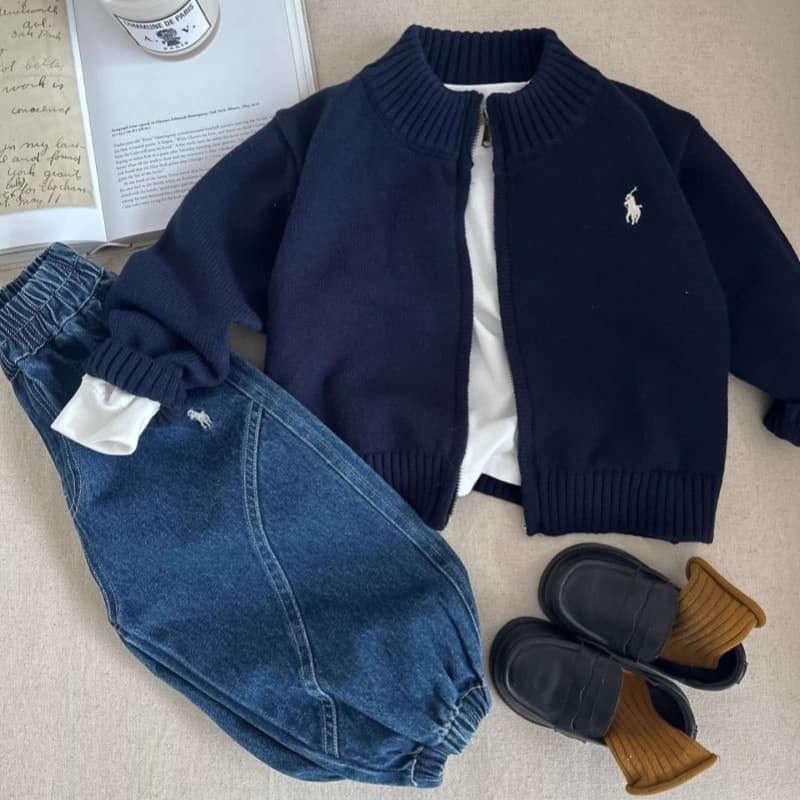 Children's demi-season sweater, thermal underwear for boys, autumn cardigan, solid color knitted jacket 2