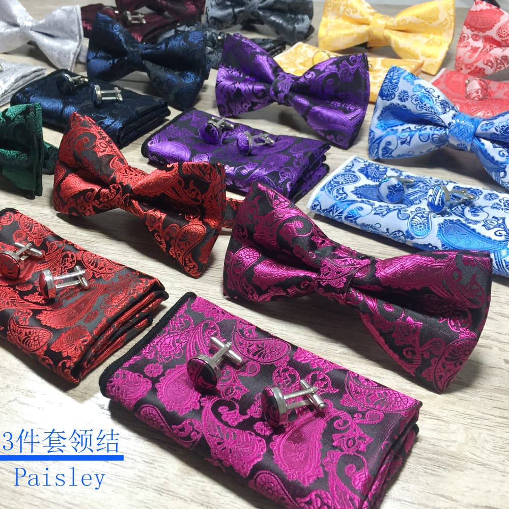 Bow tie, men's set, classic suit jacket with bow, 3 pieces, direct factory sales 1