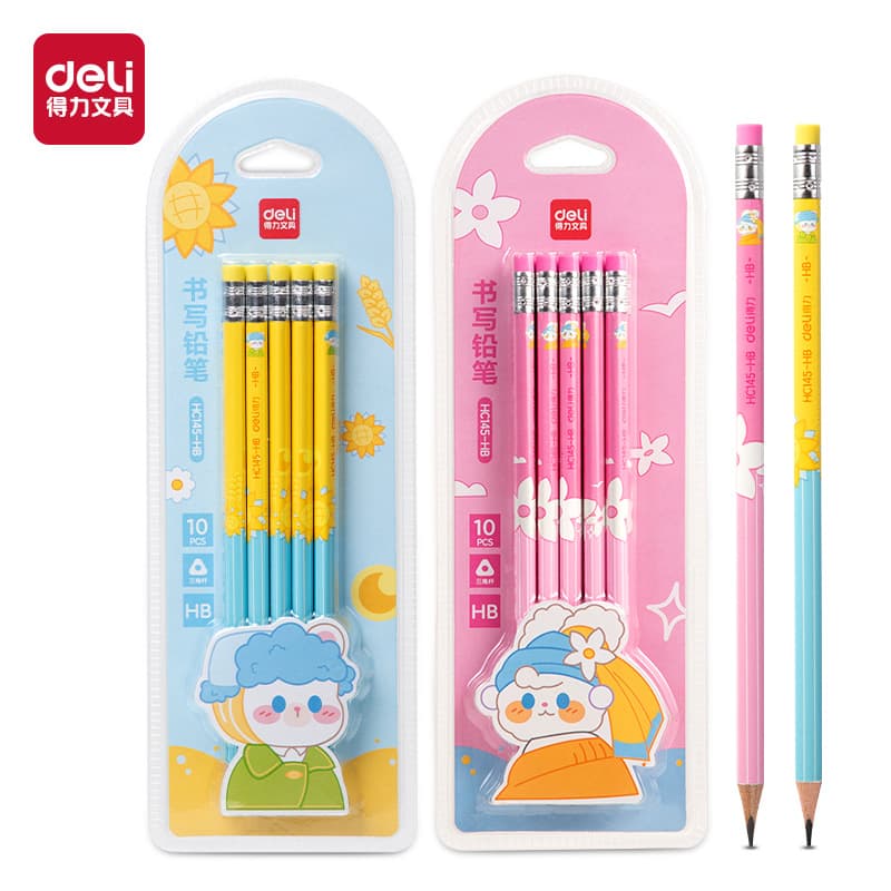 Triangular pencil for students, cartoon drawing apron, cute calligraphy 5