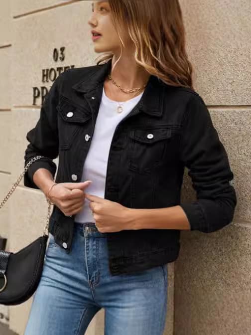 (Cross-border trading), fashionable trend short denim jacket, European style 2