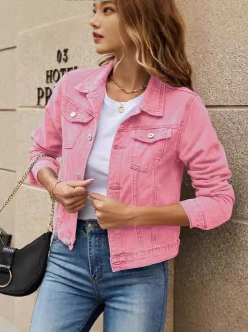(Cross-border trading), fashionable trend short denim jacket, European style 3