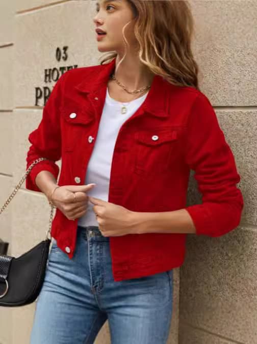(Cross-border trading), fashionable trend short denim jacket, European style 4