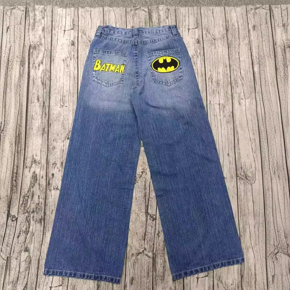 Retro trousers, loose straight jeans, direct factory sales, American style, with embroidery 2