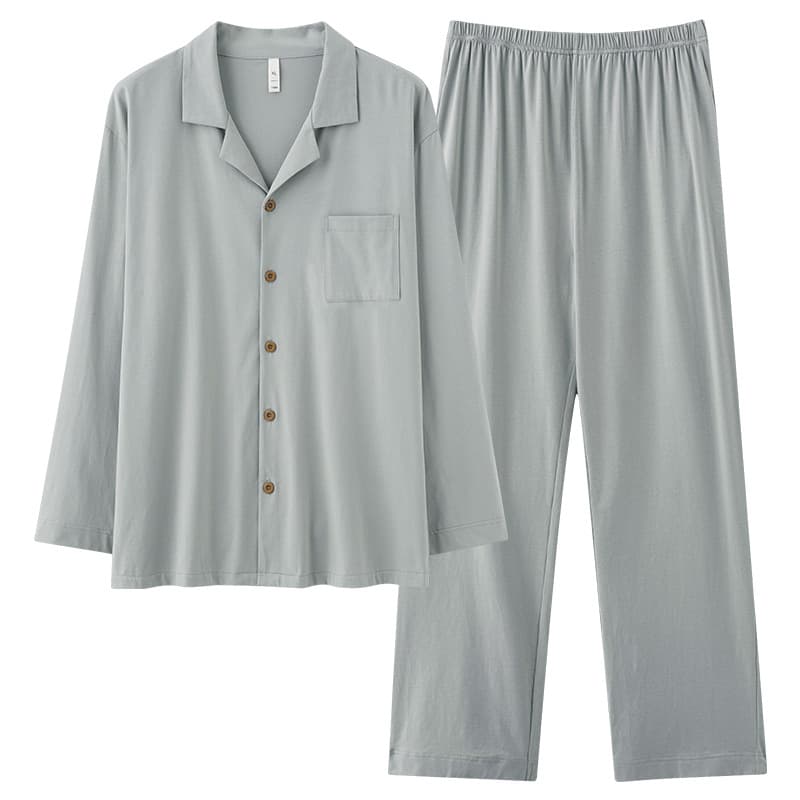 Antibacterial cotton demi-season pijama, men's long-sleeve 5