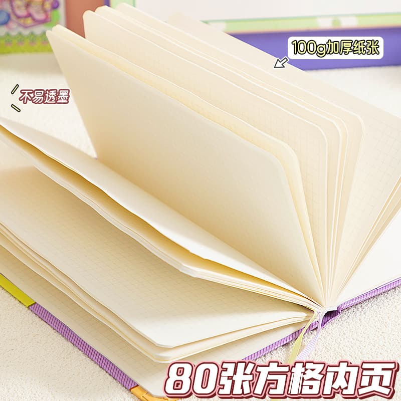 Little Machi Weeks Handbook Desserts Handbook Cute notebook for high-looking girl heart grid book Cute notebook 3