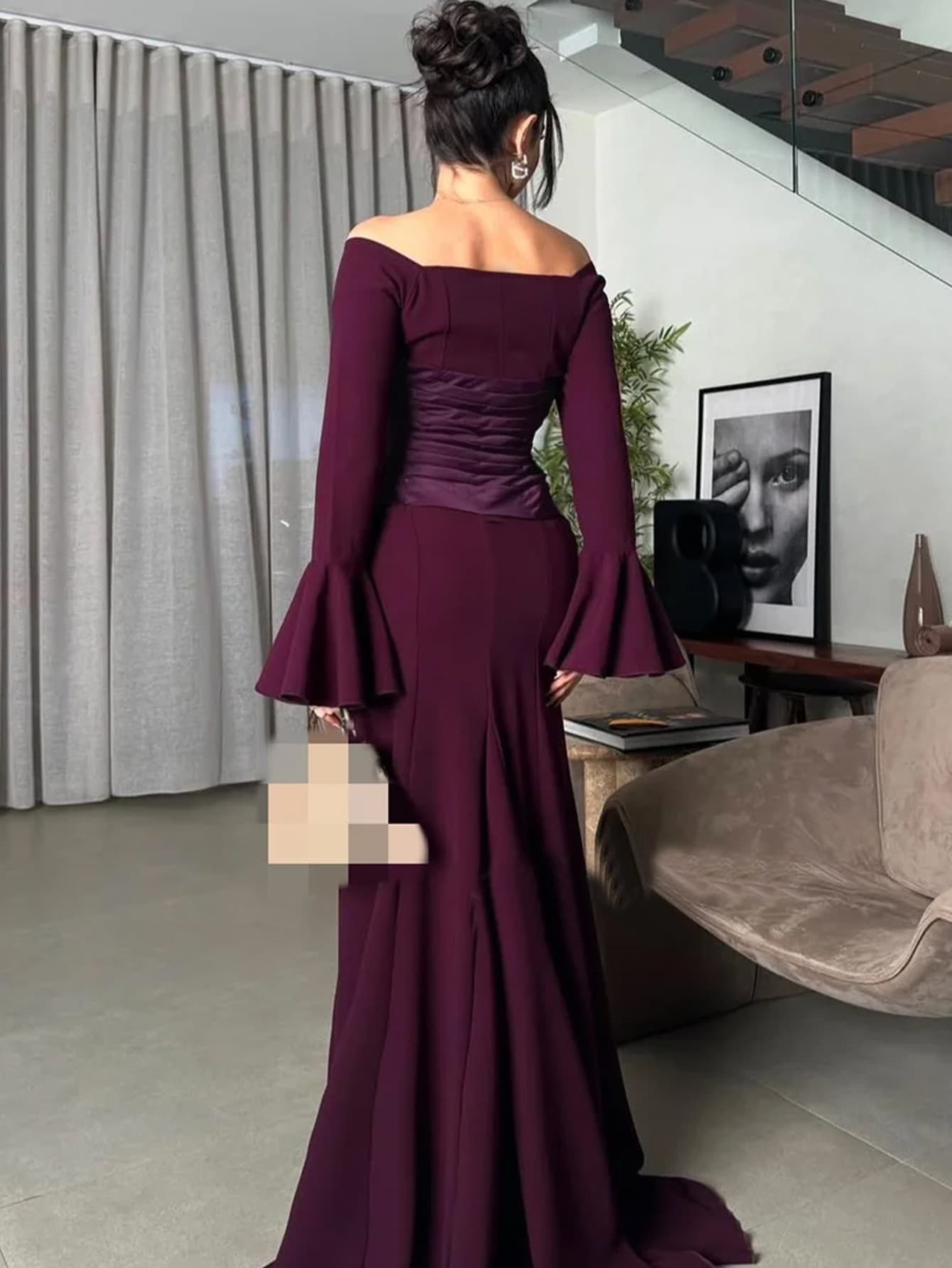 (Cross-border trading), long-sleeve, dress, 801W, (Physicals), European style, city style, Amazon, with sleeve, open shoulders 3