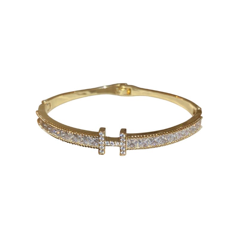Elegant bracelet with zircon with letters, universal jewelry, European style, high-quality style, light luxury style, simple and elegant design 5