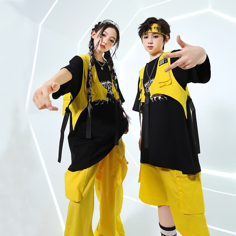 Children's quick dry T-shirt for men and women hip-hop style, trousers, suit, set, loose fit 2