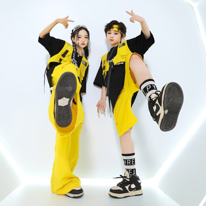 Children's quick dry T-shirt for men and women hip-hop style, trousers, suit, set, loose fit 3