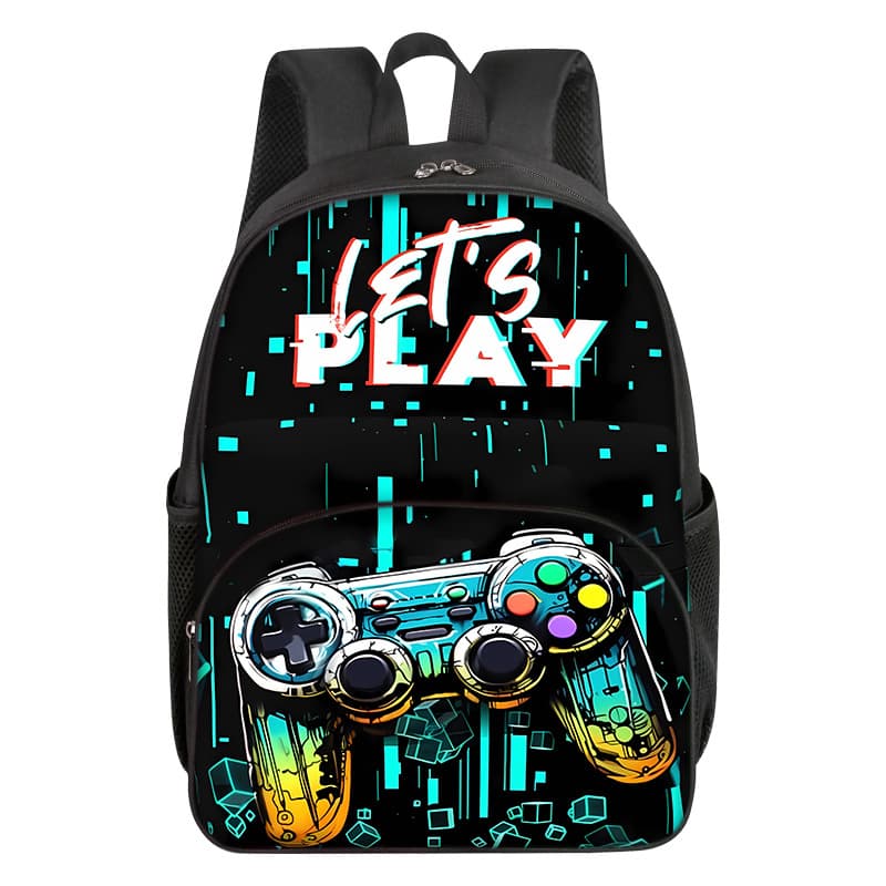 Game console for students, round double-layer backpack, bag, primary and secondary school, DIY 3