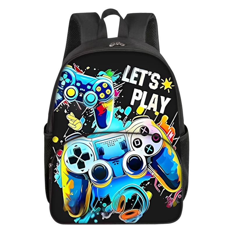 Game console for students, round double-layer backpack, bag, primary and secondary school, DIY 5