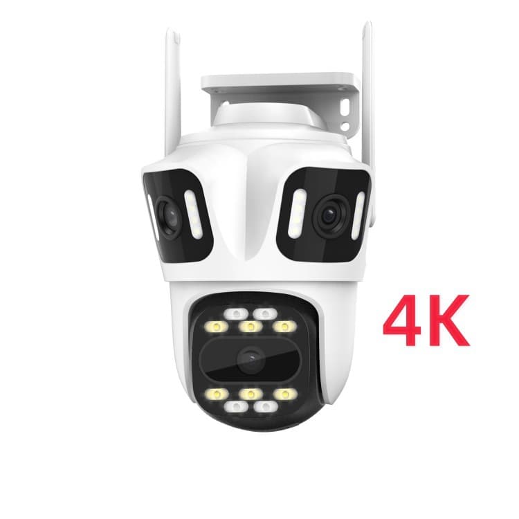 CCTV 4K wireless intelligent outdoor wireless 8X zoom audio PTZ triple lens safety camera 5