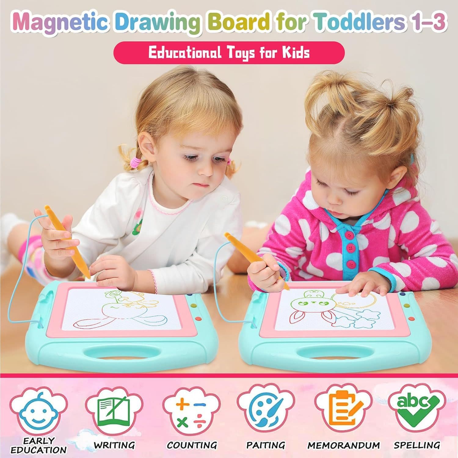 Magnetic erasable toy for early age for boys writing, 1-2 years 2