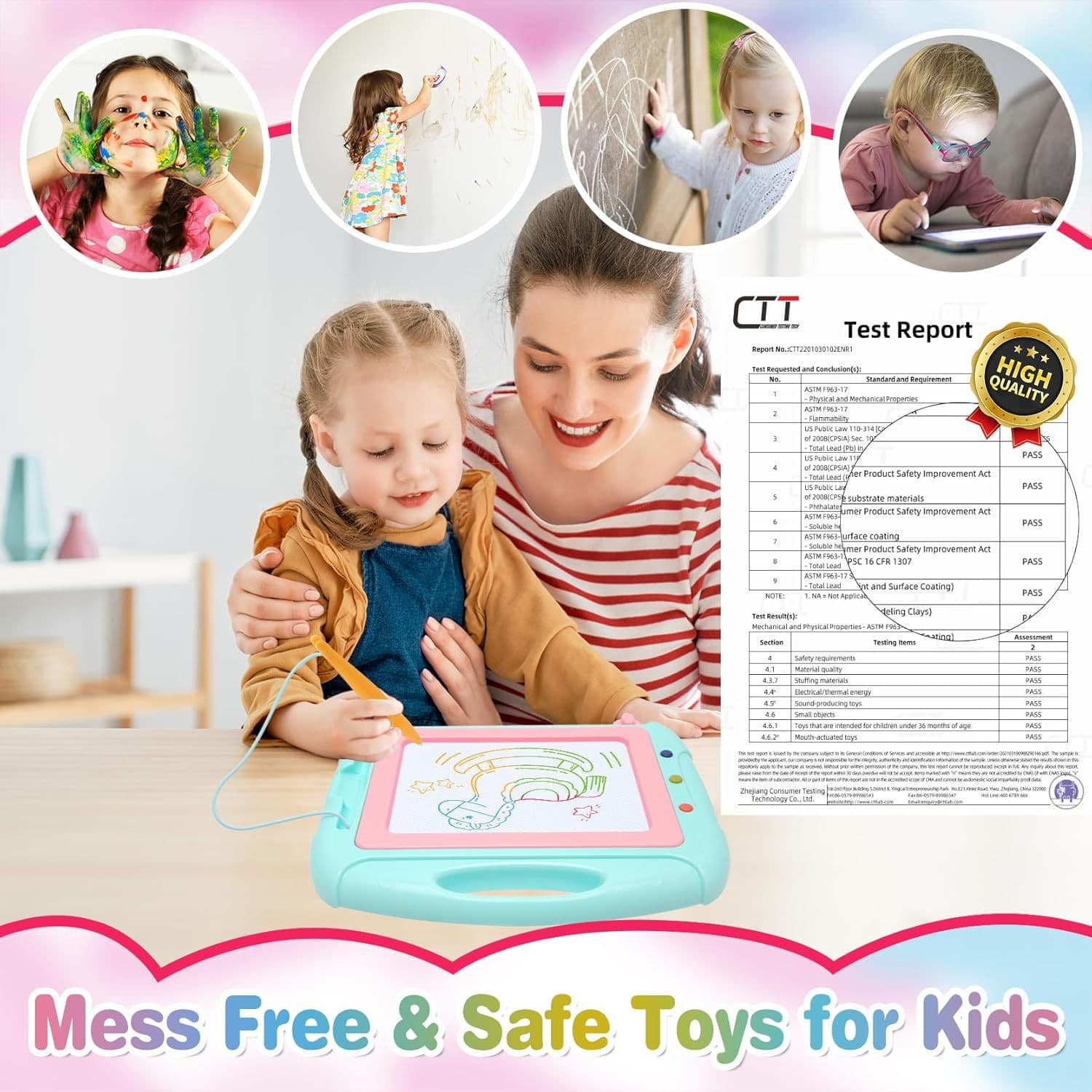 Magnetic erasable toy for early age for boys writing, 1-2 years 3