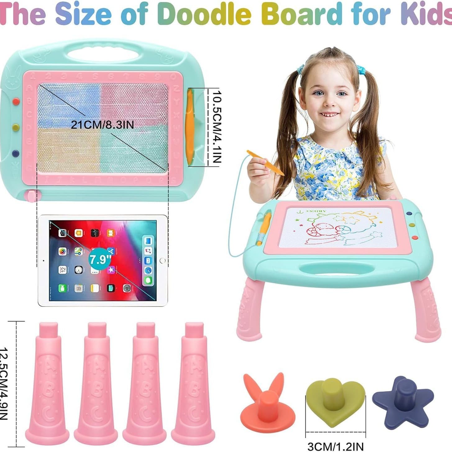 Magnetic erasable toy for early age for boys writing, 1-2 years 5